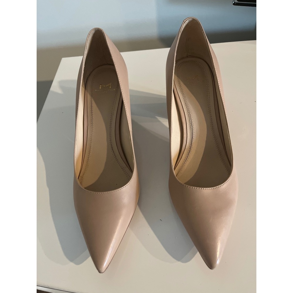 Marc Fisher LTD Zala Pointed Toe Block Heel Pumps Light Pink Leather Size 8.5M
